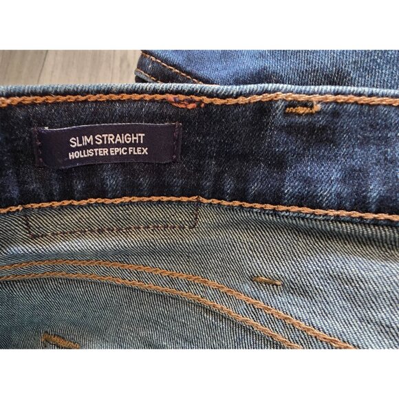 Hollister Epic Flex Slim Straight Jeans Mens W36 L32 Denim Blue - Picture 5 of 6